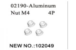Alum.Nylon Nut M4 4P 
