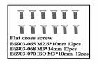 Flat Cross Screw(TPF2.6*10)   12 PCS (BS903-065)