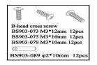 B-Head Cross Screw(BT3*12)   12 PCS (BS903-073)